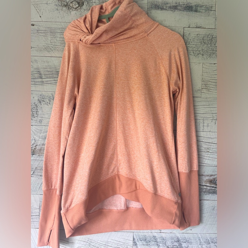 Women’s Zella Asymmetrical Cowl Neck Sweatshirt. like new. Peach.  Medium